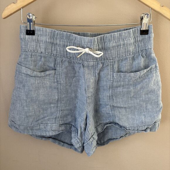 Athleta Pants - Athleta Women’s Size 2 Blue Linen Shorts with Pockets Casual Summer